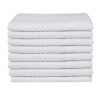 DG Collections Kitchen Dish Towels, 100% Natural Cotton, Set of 8 (15x25 Inches), Multi-Purpose Kitchen Terry Towels, Very Soft, Highly Absorbent, Lint Free, White Tea Towels for Kitchen Decor