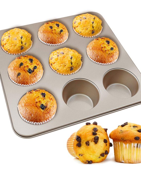MyLifeUNIT Muffin Pan, Non-stick Cupcake Pan, 9-Cavity