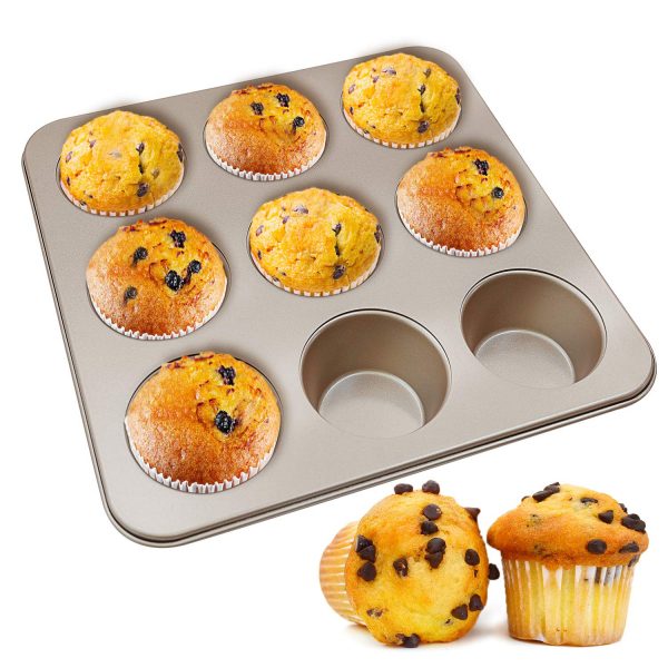 MyLifeUNIT Muffin Pan, Non-stick Cupcake Pan, 9-Cavity
