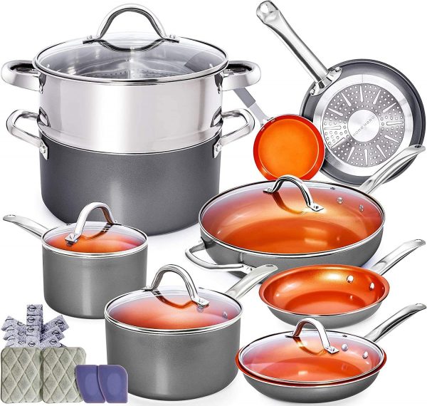 Home Hero Copper Pots and Pans Set - 13pc Copper Cookware Set Copper Pan Set Ceramic Cookware Set Ceramic Pots and Pans Set Nonstick Induction Cookware Sets Pot and Pan Set Nonstick Cookware Set