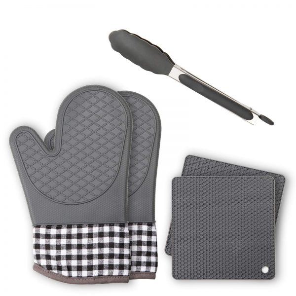 Heat Resistant Soft Lining with Non-Slip Surface Oven Gloves