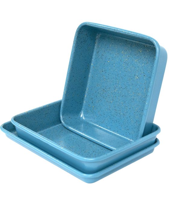casaWare 3pc Ultimate Series Commercial Weight Toaster Oven Bakeware Set (Blue Granite)