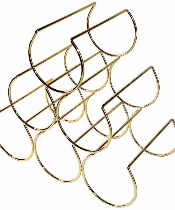 Gold Wine Rack - Wire Wine Rack - Bar Cart Decor - Bar Cart Accessories - Wine Racks Countertop - Gold Kitchen Accessories - Table Top Wine Rack - Freestanding Wine Rack - Modern Century Wine Rack