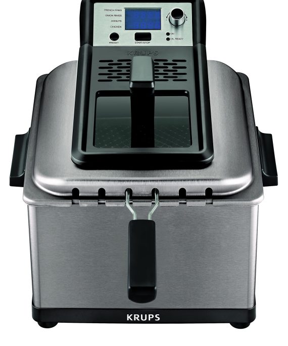 KRUPS KJ502D51 Deep Fryer, Electric Deep Fryer, Stainless Steel Triple Basket Fryer, 4.5 Liter, Silver