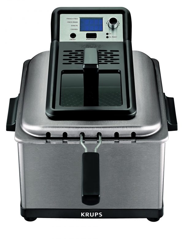 KRUPS KJ502D51 Deep Fryer, Electric Deep Fryer, Stainless Steel Triple Basket Fryer, 4.5 Liter, Silver