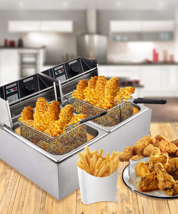 Frying Machine Electric Deep Fryer w/Basket Lid