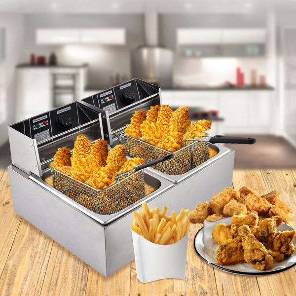 Frying Machine Electric Deep Fryer w/Basket Lid