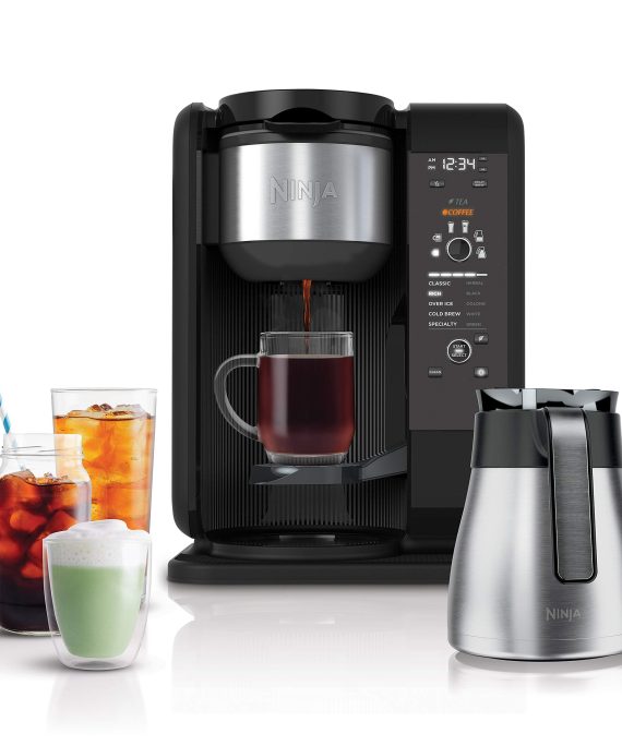 Ninja Hot and Cold Brewed System, Auto-iQ Tea and Coffee Maker with 6 Brew Sizes, 5 Brew Styles, Frother, Coffee & Tea Baskets with Thermal Carafe (CP307)