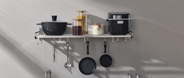 istBoom Wall Mounted Pot Rack Pan Holder with 16 Hooks - Image 7