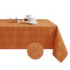 MILARAN Waterproof Tablecloth Polyester Plaid Jacquard Design Oil and Spill Proof Waterproof Tablecloth, Square Table Cover for Kitchen Dinning Tabletop Buffet Decoration(55 x 120 inch, Deep Orange)