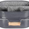 Utensil Caddy Carry-All Serveware - Galvanized Metal Organizer for Kitchen Counter - Comfortable Wooden Handle Indoor/Outdoor Storage For Flatware, Condiments, Party Cutlery, Arts - Grey / Natural