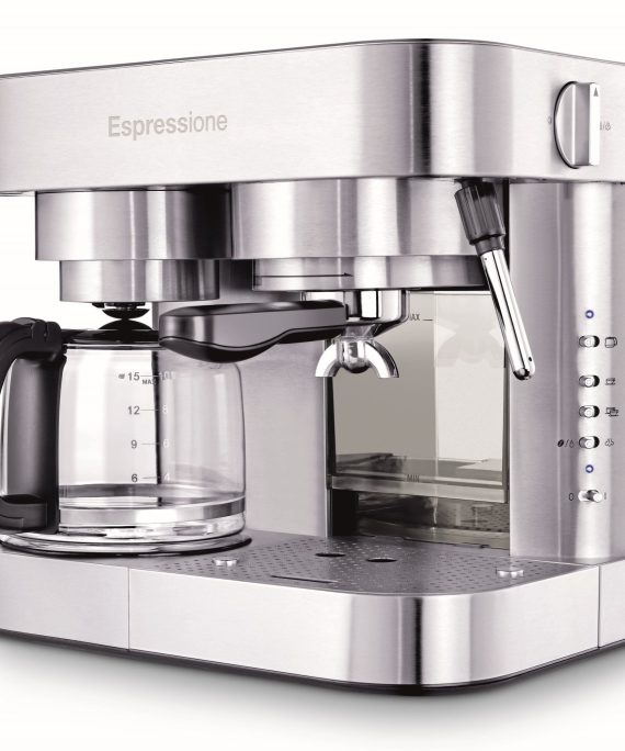 Espressione Stainless Steel Machine Espresso and Coffee Maker, 1.5 L