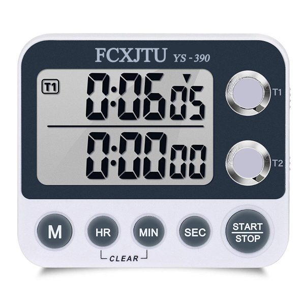 FCXJTU Digital Dual Kitchen Timer, Dual Count UP/Down Timer - Image 7