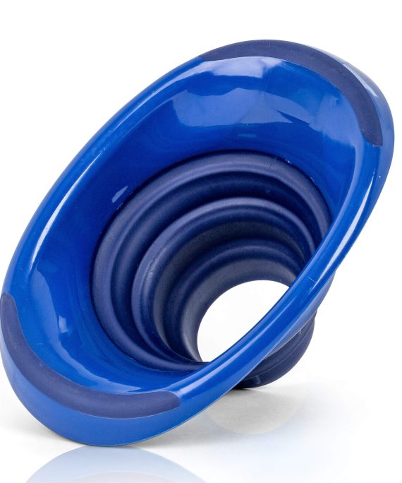 Kitchen Canning Funnel – Collapsible Silicone Food Funnel for Wide Mouth and Regular Mason Jars – Flexible Use for Coffee, Liquid, Jam, Cooking, Baking, Crafts - Blue