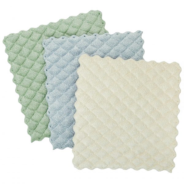 Envision Home Kitchen Dish Cleaning Cloths, 3 Pack, Sage, Blue, Cream