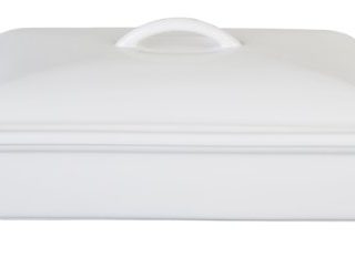 Le Creuset Stoneware Heritage Covered Rectangular Casserole, 4 qt. (12" x 9"), White