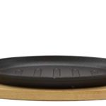 Japanese Steak Plate With Handle and Wood Base - Image 3