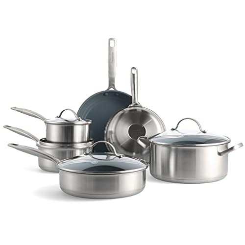 Ceramic Nonstick 10 Piece Cookware Pots and Pans Set