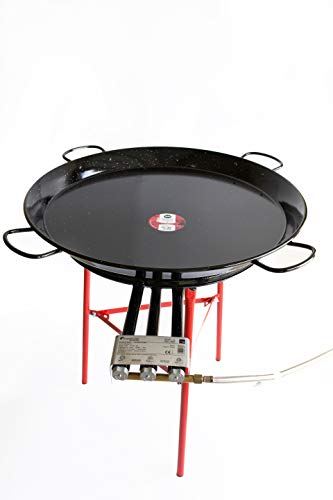 Paella Pan Enamelled + Paella Gas Burner and Stand Set