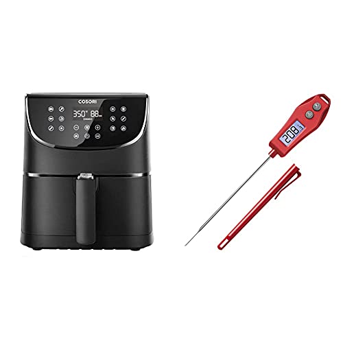 Air Fryer and Meat Thermometer Red