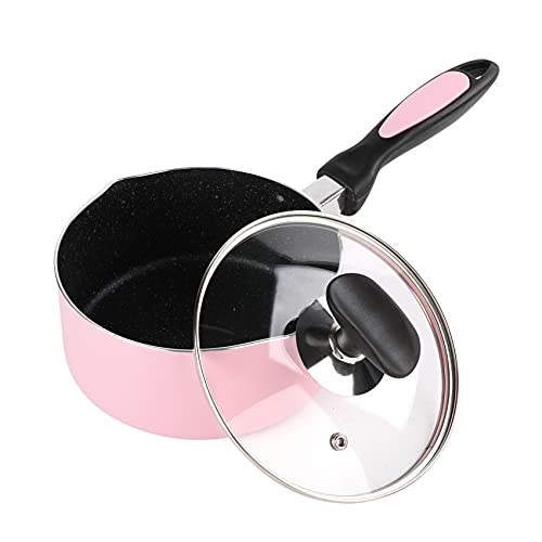 HooJay 1.5 Quart Non Stick Saucepan with Glass Lid