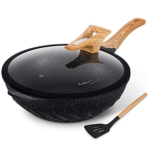 Aluminum Scratch Resistant 100% PFOA Free Induction Wok pan