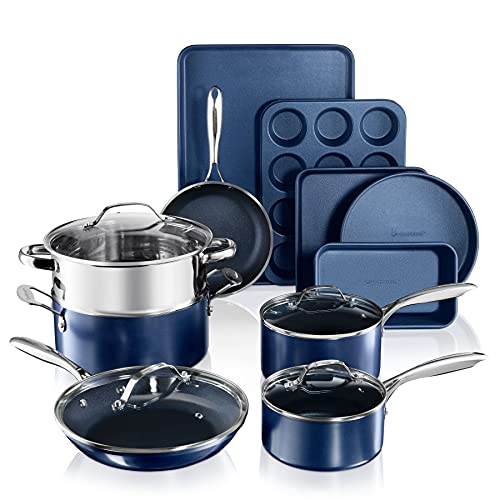 Granitestone Blue Nonstick Pots and Pans Set