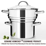 HOMI CHEF 5QT LARGE 4.5" DEEP 3-RIDGE Universal Steamer Cookware - Image 7