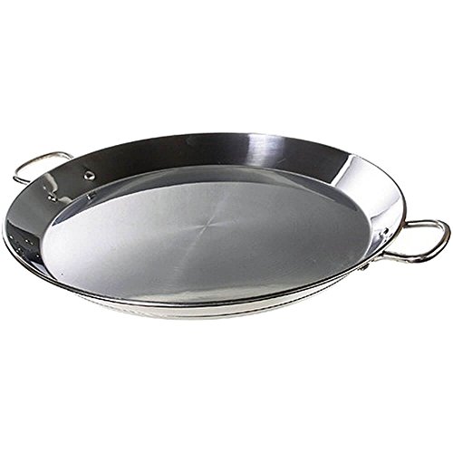 Garcima 14-inch Stainless Flat Bottom Paella Pan