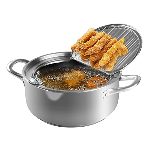 Stainless Steel Tempura Fryer with Thermometer