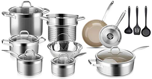 Duxtop Bundle 10PC Professional Stainless Steel Induction Cookware Set