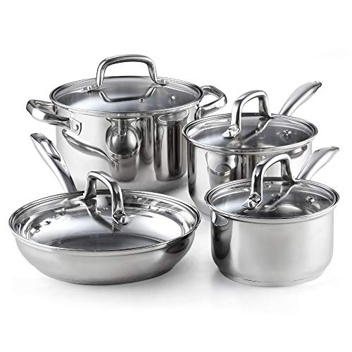 Cook N Home 8-Piece Stainless Steel Cookware Set