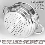 HOMI CHEF 5QT LARGE 4.5" DEEP 3-RIDGE Universal Steamer Cookware - Image 5
