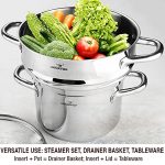 HOMI CHEF 5QT LARGE 4.5" DEEP 3-RIDGE Universal Steamer Cookware - Image 6