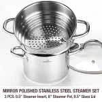 HOMI CHEF 5QT LARGE 4.5" DEEP 3-RIDGE Universal Steamer Cookware - Image 3