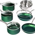 Diamond Granite Stone Classic Emerald Pots and Pans Set