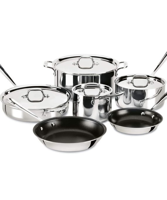 Stainless Steel Tri-Ply Bonded PFOA Free Nonstick Cookware Set