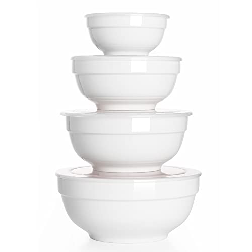 DOWAN Ceramic Bowls with Lids, Serving Bowls with Lids