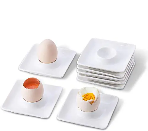 White Ceramic Egg Cup Plates