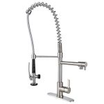 WOWOW Spring Kitchen Faucet with Pre-Rinse Pull Down Sprayer