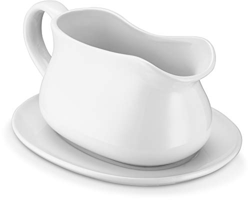 Kook Gravy Boat & Saucer, Ceramic Serving Dish