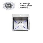 VAPSINT 15"x 15" Topmount Brushed Nickel Drop in Bar Sink - Image 7