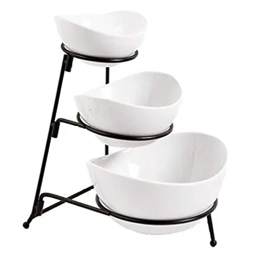 Partito Bella 3 Tier White Oval Bowl Set