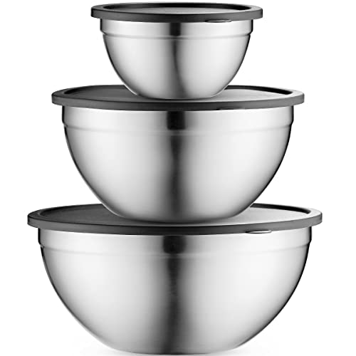 Mixing Bowls with Lids Set for Space Saving Storage