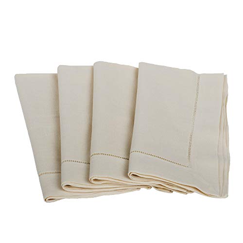 Bumblebee Linens Ecru Linen Dinner Napkins 20 x 20 Inch