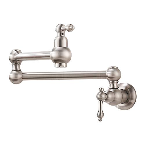 Brushed Nickel Wall Mount Pot Filler Faucet