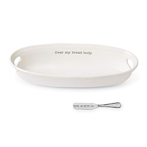 Mud Pie Farmhouse Inspired Serving Bowl Body Bread Basket Set