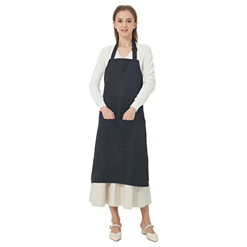 Adjustable Shoulder Strap 2 Pockets Womans Aprons