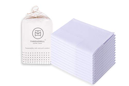 Threadmill Cotton Cloth Napkins, White
