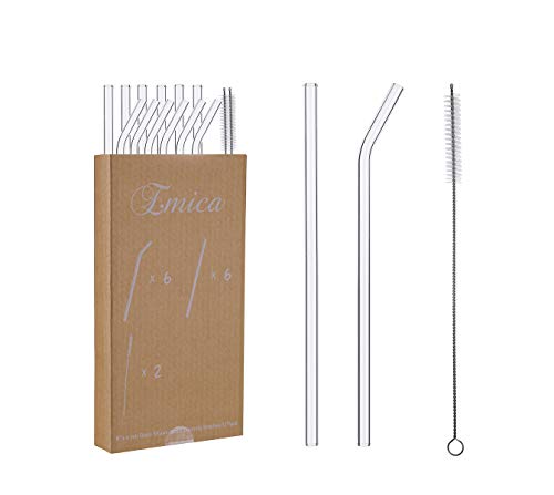 Long Reusable Glass Straws Hot or Cold Drinks